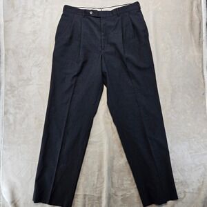 Corbin Dress Pants Mens 35x31 Charcoal Gray Pleated Front Made in USA Vintage